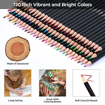 PRINA 120 Colors Colored Pencils Set for Drawing and Coloring