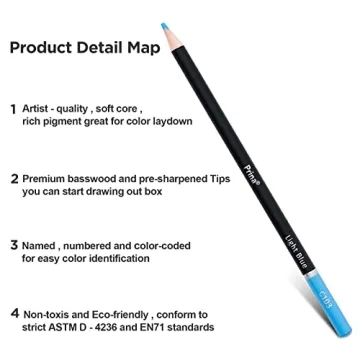 PRINA 120 Colors Colored Pencils Set for Drawing and Coloring