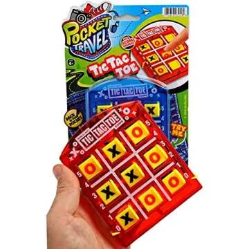 JA-RU Portable Tic Tac Toe (1 Pack) Classic Mini Board Games for Kids. Pocket Travel Size. Party Favor Birthday Stocking Stuffer. 3256-1