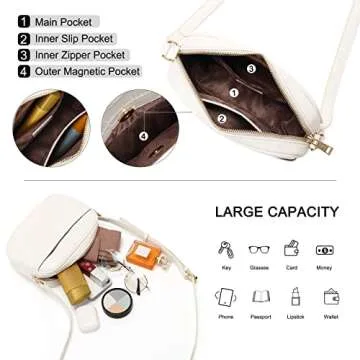 CLUCI Crossbody Bags for Women, Vegan Leather Cross body Wallet Purse Adjustable Strap, Women's Small Over Shoulder Handbag