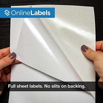 Sticker Paper, 2,000 Sheets, White Matte, 8.5" x 11" Full Sheet Label, Works with Inkjet and Laser P...