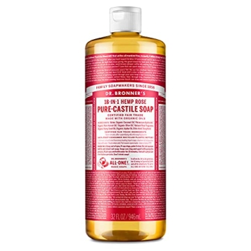 Dr. Bronner's - Pure-Castile Liquid Soap (Rose, 32 ounce) - Made with Organic Oils, 18-in-1 Uses: Fa...