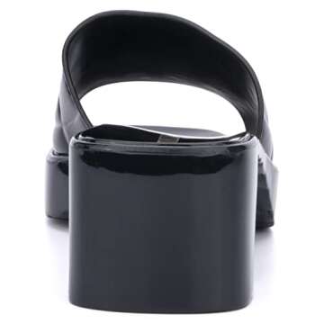 Olivia Miller Women’s Fashion Ladies Shoes, PVC Jelly Geli Single Open Toe Strap, Trendy Casual Summer Slide On 2 Inch Low Mid Clear Block Heel Sandals