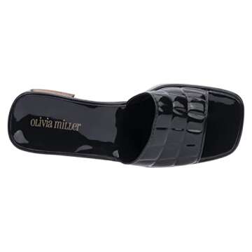 Olivia Miller Women’s Fashion Ladies Shoes, PVC Jelly Geli Single Open Toe Strap, Trendy Casual Summer Slide On 2 Inch Low Mid Clear Block Heel Sandals