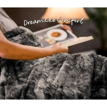 Chanasya Premium Wolf Faux Fur Throw Blanket - Soft & Cozy