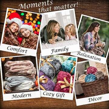 Chanasya Premium Wolf Faux Fur Throw Blanket - Soft, Fuzzy Sherpa & Minky Throw Blanket - for Bed or Couch - 50" x 65” - Gray