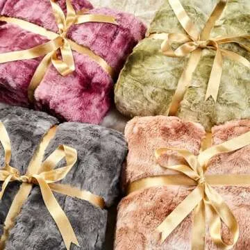 Chanasya Premium Wolf Faux Fur Throw Blanket - Soft & Cozy