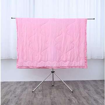 exilot Foldable Portable Space Saving Clothes Drying Rack, Heavy Duty Stainless Steel Laundry Drying Racks, Adjustable High Capacity Garment Rack, with Windproof Hooks.