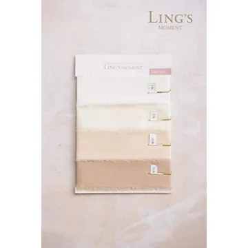 Ling's Moment Handmade Nude Chiffon Silk Ribbon for Weddings