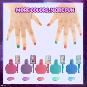 Disney Frozen 2 - Townley Girl Super Sparkly Cosmetic Makeup Set for Girls with Lip Gloss Nail Polish Nail Stickers - 11 Pcs|Perfect for Parties Sleepovers Makeovers| Birthday Gift for Girls 3 Yrs+