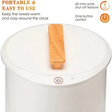 Keenray Towel Warmer, Luxury Towel Warmer Bucket, Large Towel Warmers for Bathroom, Auto Shut Off, Fits Up to Two 40"X70" Oversized Towels, Bathrobes, Blankets, PJ's and More, CL1