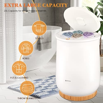Keenray Towel Warmer, Luxury Towel Warmer Bucket, Large Towel Warmers for Bathroom, Auto Shut Off, Fits Up to Two 40"X70" Oversized Towels, Bathrobes, Blankets, PJ's and More, CL1