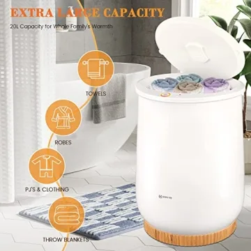 Keenray Towel Warmer, Luxury Towel Warmer Bucket, Large Towel Warmers for Bathroom, Auto Shut Off, Fits Up to Two 40"X70" Oversized Towels, Bathrobes, Blankets, PJ's and More, CL1