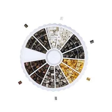 Pandahall 420pcs Mixed Color Brass Tube Crimp Beads