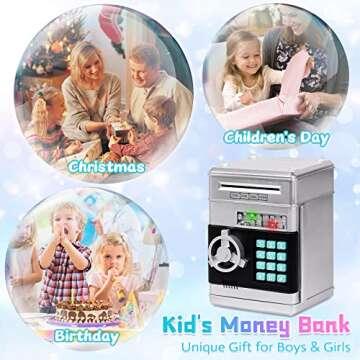 Refasy Electronic Piggy Bank for Kids Ages 3+  | Money Saving Safe