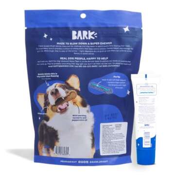 Barkbox Bright Durable Dog Dental Kit for Tough Chewers, 15 Chew Sticks & Toothpaste - Medium Breeds