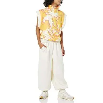 Making The Cut Women's Half Zip Sweatshirt in Orange Print