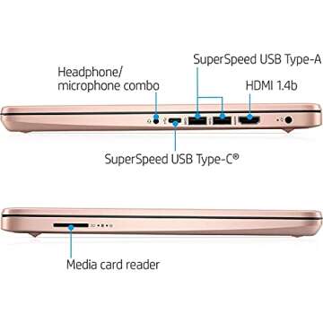 HP 14" Touchscreen Laptop, Intel Dual-Core N4020, 8GB DDR4 RAM, 128GB Storage(64GB eMMC+64GB Micro SD), Webcam, 1Yr Office w/Accessories(Rose Gold)