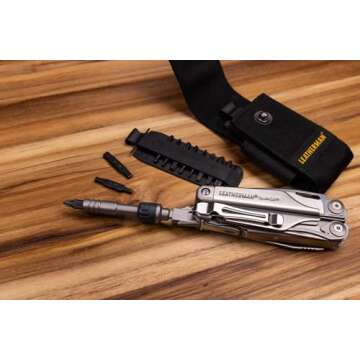 LEATHERMAN, Ratchet driver, fits both flat bits and standard ¼ inch bits.