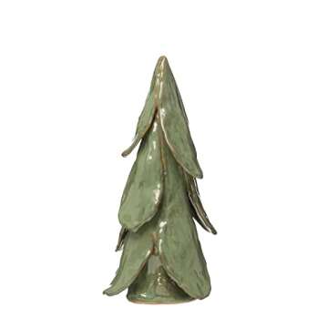 Creative Co-Op Handmade Mint Stoneware Christmas Tree