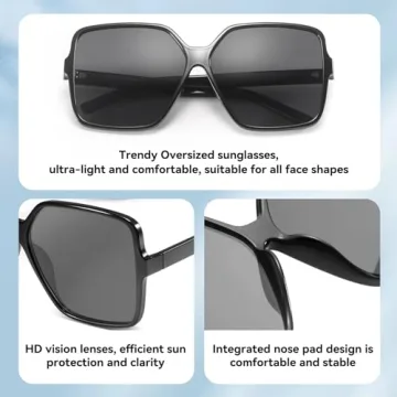 Dollger Oversized Sunglasses Stylish UV Protection for All
