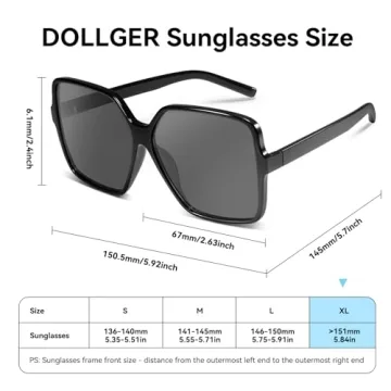 Dollger Oversized Sunglasses Stylish UV Protection for All