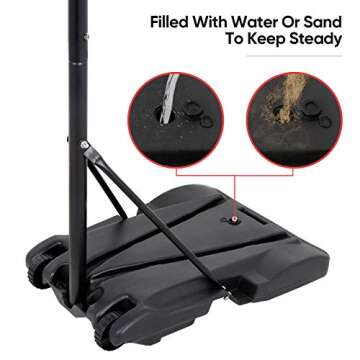 ZENY Portable Adjustable Basketball Hoop for Kids