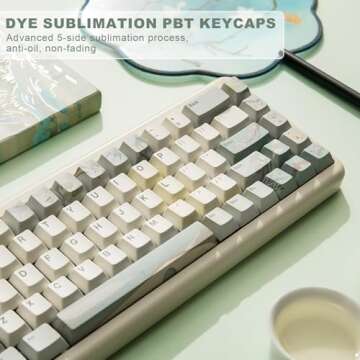 YUNZII Spring Tea 145 PBT Keycaps for Mechanical Keyboards