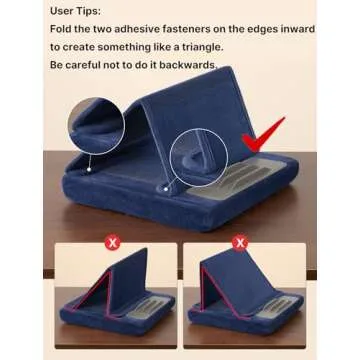 JSAUX Tablet Pillow Stand, Tablet Stand Holder Dock for Lap, Bed and Desk Compatible with iPad Pro 11 10.5 9.7 10.2 Air Mini, Kindle, Tablets, Phones, E-Reader, Books and More 4-11'' devices Navy Blue