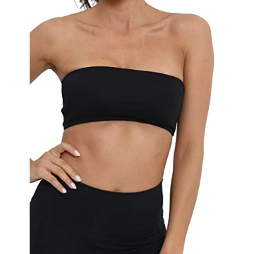 MISSACTIVER Women's Padded Bandeau Sport Bra for Yoga