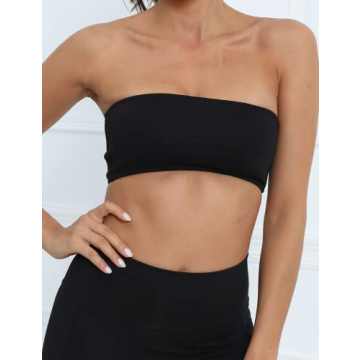 MISSACTIVER Women's Padded Bandeau Sport Bra for Yoga