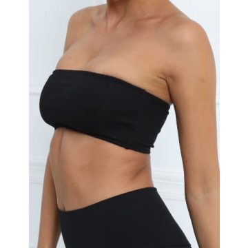 MISSACTIVER Women's Padded Bandeau Sport Bra for Yoga