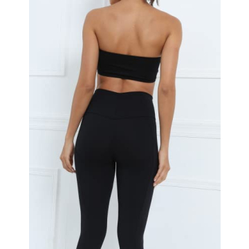 MISSACTIVER Women's Padded Bandeau Sport Bra for Yoga