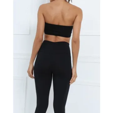 MISSACTIVER Women's Padded Bandeau Sport Bra for Yoga