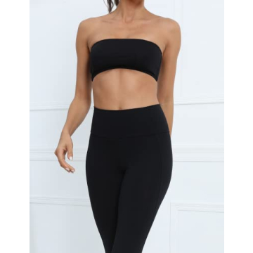 MISSACTIVER Women's Padded Bandeau Sport Bra for Yoga