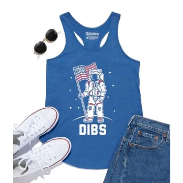Tipsy Elves Blue Dibs Patriotic Tank Top for Women Size Large