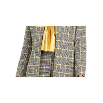 Kasper Women's Jewel Neck Plaid Jacket, Dijon Multi, 12
