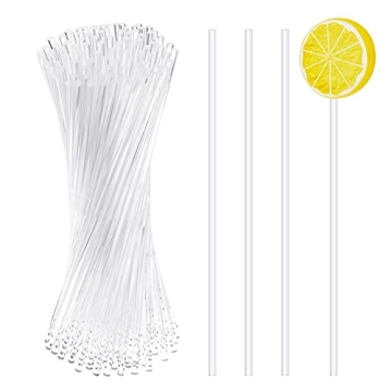 Dxhycc 100 Pieces 6-Inch Acrylic Lollipop Sticks for Cake Pops, Cupcake Toppers, Candy, Dessert, Cho...