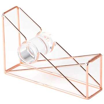 U Brands Desktop Tape Dispenser, Wire Metal, Copper/Rose Gold - 858U06-48
