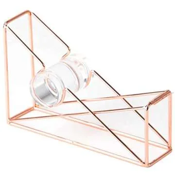 U Brands Desktop Tape Dispenser, Wire Metal, Copper/Rose Gold - 858U06-48