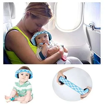 nobrand WORCBGIO Baby Hearing Protection Earmuffs Noise Eliminating Elastic Adjustable for Quiet Sleep and Preventing Potential Hearing Damage (Blue)
