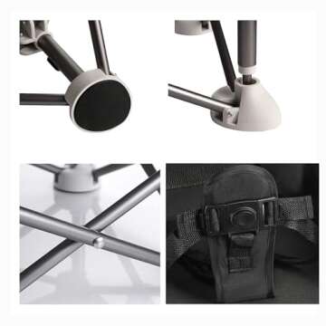 PandaEar Portable Baby Seat Travel| Compact Fold with Straps for Indoor/Outdoor Use| Great for Camping, Beach, Lawn |Toddlers, Kids, Boys, Girls (Black)