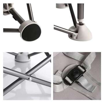 PandaEar Portable Baby Seat Travel| Compact Fold with Straps for Indoor/Outdoor Use| Great for Camping, Beach, Lawn |Toddlers, Kids, Boys, Girls (Black)