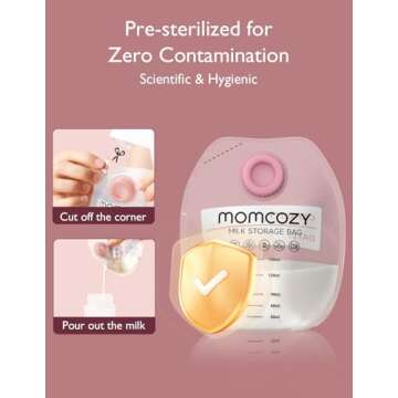 Momcozy 48 Ct Screw-on Breastmilk Storage Bags BPA Free
