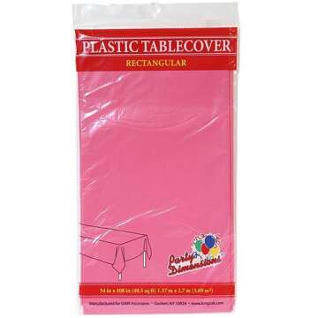 Plastic Party Tablecloths - Disposable, Rectangular Tablecovers - 4 Pack - Hot Pink - By Party Dimen...