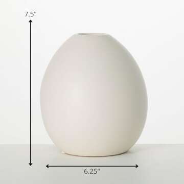 Sullivans White Ceramic Flower Vase, Modern Home Decor, Vases for Flowers, Vases for Centerpieces, M...