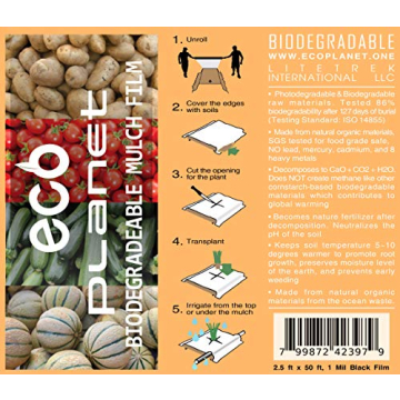 EcoPlanet Bio-degradable Plastic Mulch Film for Gardens