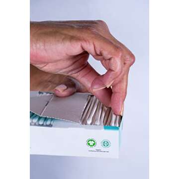 Organyc 100% Certified Organic Cotton Swabs - No Man-Made Materials, 200 Count, White