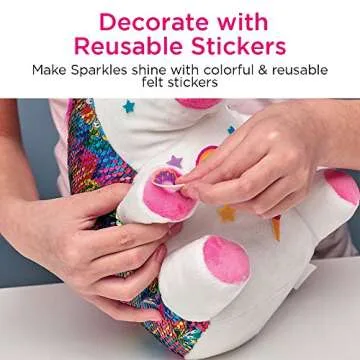 Creativity for Kids Sequin Pets Stuffed Animal - Sparkles The Unicorn Plush Toy