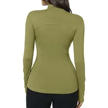 QUEENIEKE Womens Running Jacket Athletic Workout Jackets Track Full Zip Up Gym for Women Yoga Top Nurse Align Slim Fit Sport bbl Scrub Jacket Long Sleeve Sweater Green Small